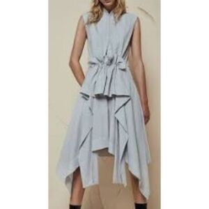 Acler Pinstripe Ruched High Lo Dress Sz. 2 US